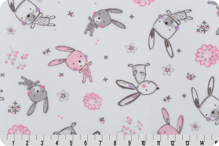 Shannon Studio Minky Cuddle Bunny Hop-Blush - Click Image to Close
